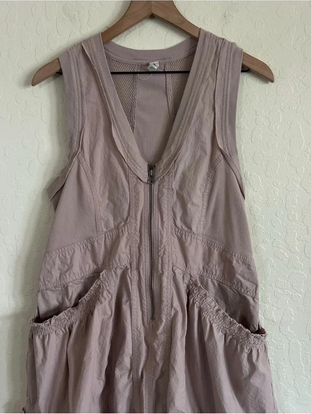 Anthropologie Daily Practice Trek Utility Mini Dress Small Muted Rose Athleisure